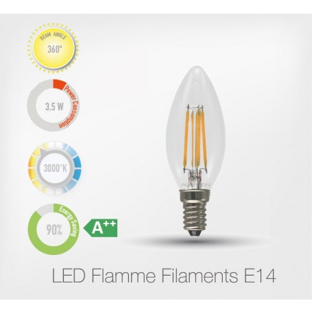 LED Filament Flamme 3,5W E14