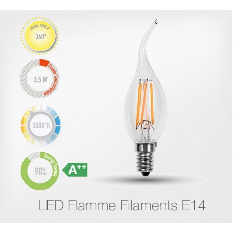 LED Filament Flamme 3,5W E14