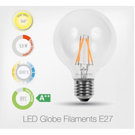 LED Filament Globe G95 5,5 W E27