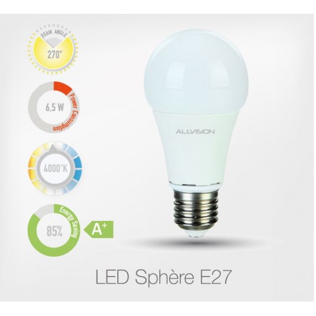 LED Sphere 6,5W E27 4000K