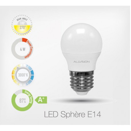 LED Mini Globe G45 4W E27 4000K